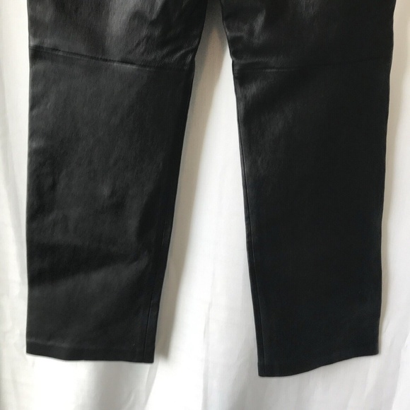 Jarbo CATERINA ANKLE STRAIGHT LEG PANT IN STRETCH LEATHER Size 32 Eu 2-4 Us - Picture 9 of 16